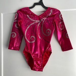 GK Elite Sportswear 3/4 Sleeve Sequin Competition Leotard